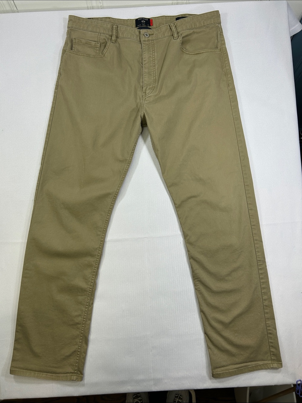 Dockers Men’s 38 Khaki Jean Cut Straight Leg Pants Water<Less Stretch